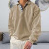 Men's Fashion Lapel Plaid Long Sleeve Sweatshirt