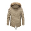 Winter new hooded men's thickened fur collar cotton coat