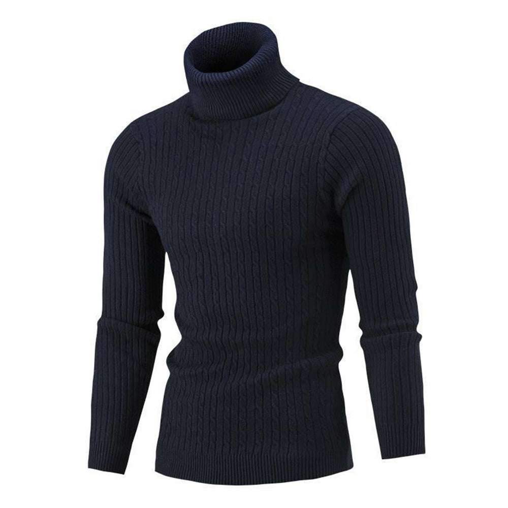 Autumn/Winter Men's Turtleneck Solid Color Knit Pullover Sweater Autumn/Winter Men's Turtleneck Solid Color Knit Pullover Sweater