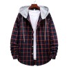 Men's Plaid Hooded Long Sleeve Shirt Jacket P1222 Men's Plaid Hooded Long Sleeve Shirt Jacket P1222