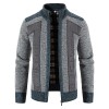 Men's Warm Fashion Stitched Fleece Knitted Cardigan P1180