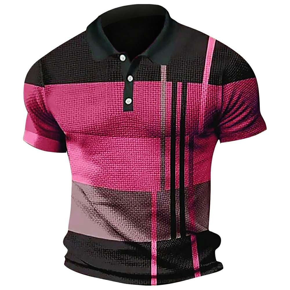 Summer Fashion Men's Color Block Polo Shirt P1113