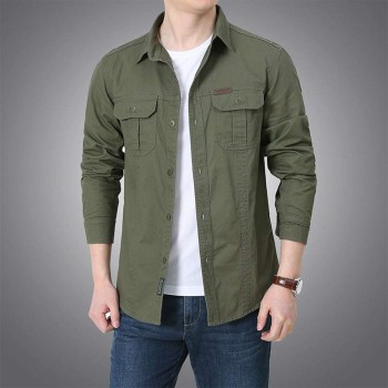Men's New Loose Cotton Casual Workwear Shirt