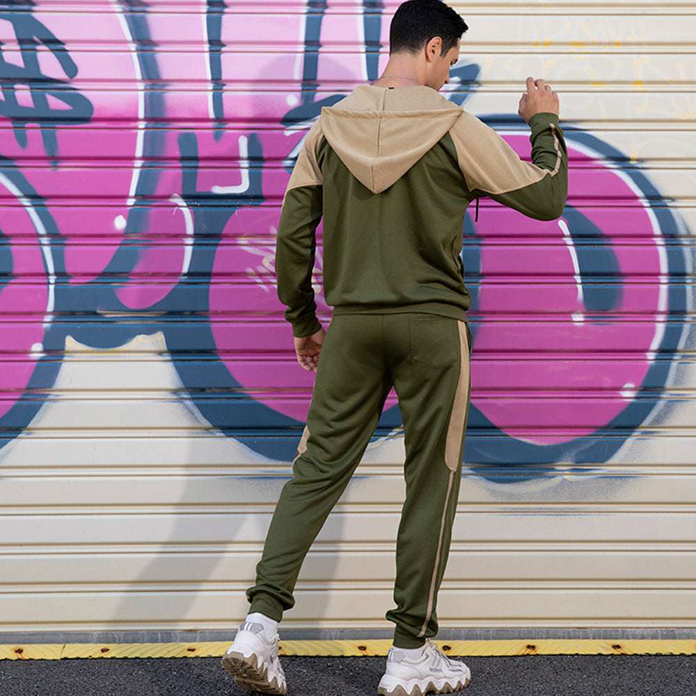 Men's Zip Hooded Long Sleeve Trousers Casual Suit Men's Zip Hooded Long Sleeve Trousers Casual Suit