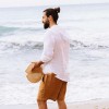 Spring Summer Men's Casual Loose Linen Hoodie