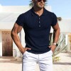 Summer new high elastic men's knitted textured POLO shirt P1130 Summer new high elastic men's knitted textured POLO shirt P1130