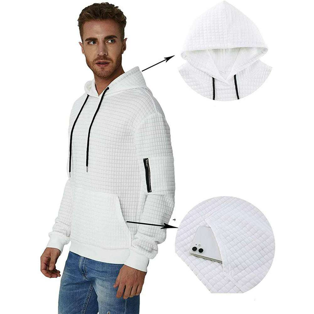 Trendy Men's Jacquard Zip Pocket Long Sleeve Sweatshirt P1150