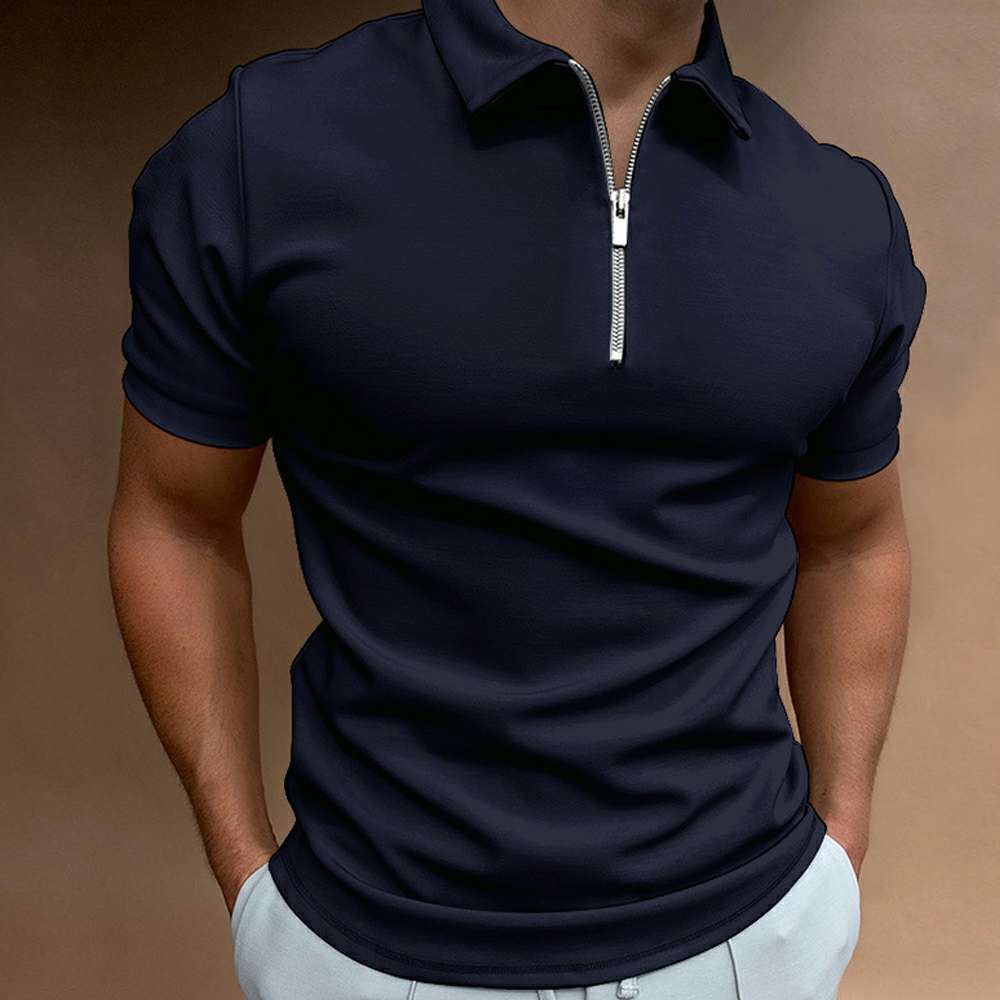 Summer men's polo shirt solid color short-sleeved lapel t-shirt P1123 Summer men's polo shirt solid color short-sleeved lapel t-shirt P1123