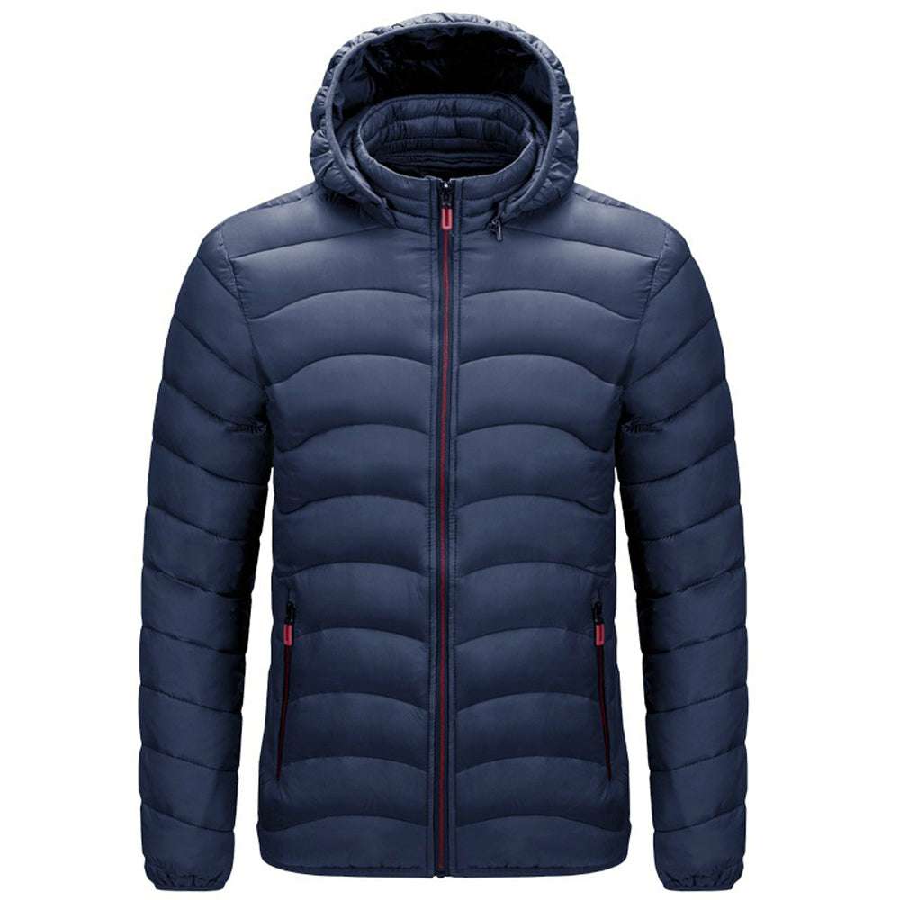 Men's winter simple casual hooded cotton coat