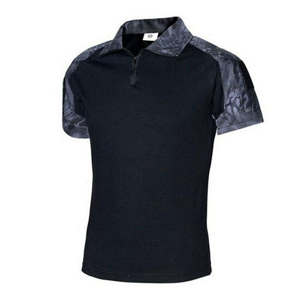 Men's camouflage stitching casual lapel T-Shirt P1138 Men's camouflage stitching casual lapel T-Shirt P1138