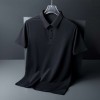 Summer new high-end men's ice silk seamless business short-sleeved lapel polo shirt Summer new high-end men's ice silk seamless business short-sleeved lapel polo shirt