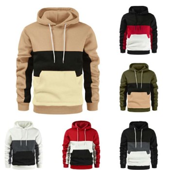 Men's spring autumn winter fashion color block hoodie