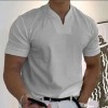 Men's Solid Color V-Neck Slim Fit Short Sleeve