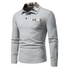 New Men's Plaid Long Sleeve Color Matching Polo Shirt New Men's Plaid Long Sleeve Color Matching Polo Shirt