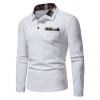 New Men's Plaid Long Sleeve Color Matching Polo Shirt New Men's Plaid Long Sleeve Color Matching Polo Shirt