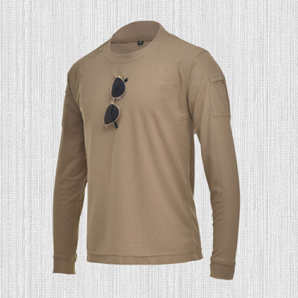 New Men's Solid Color Stretch Crew Neck Long Sleeve T-Shirt New Men's Solid Color Stretch Crew Neck Long Sleeve T-Shirt