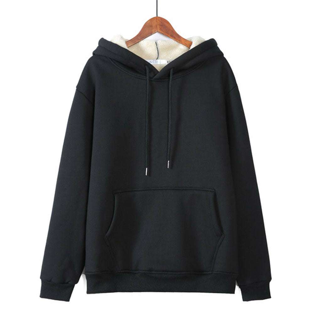 Fashion plus fleece hooded warm sports sweater