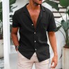 Short-sleeved shirt in breathable linen for men Short-sleeved shirt in breathable linen for men