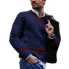 Autumn/Winter Men's V-Neck Striped Colorblock Sweater Autumn/Winter Men's V-Neck Striped Colorblock Sweater