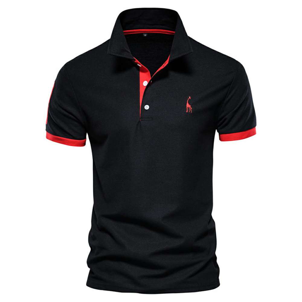 Men's Short Sleeve Fawn Embroidered Polo Shirt P1007 Men's Short Sleeve Fawn Embroidered Polo Shirt P1007