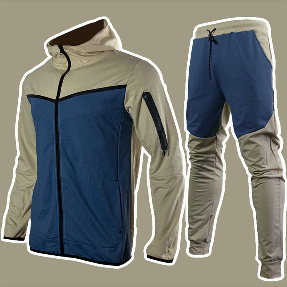New Men's Fashion Contrast Color Casual Sports Suit New Men's Fashion Contrast Color Casual Sports Suit