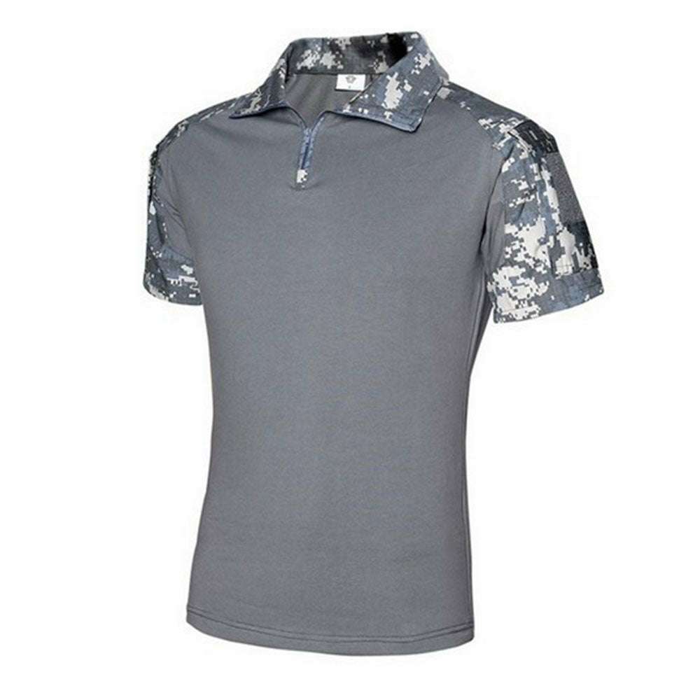 Men's camouflage stitching casual lapel T-Shirt P1138 Men's camouflage stitching casual lapel T-Shirt P1138