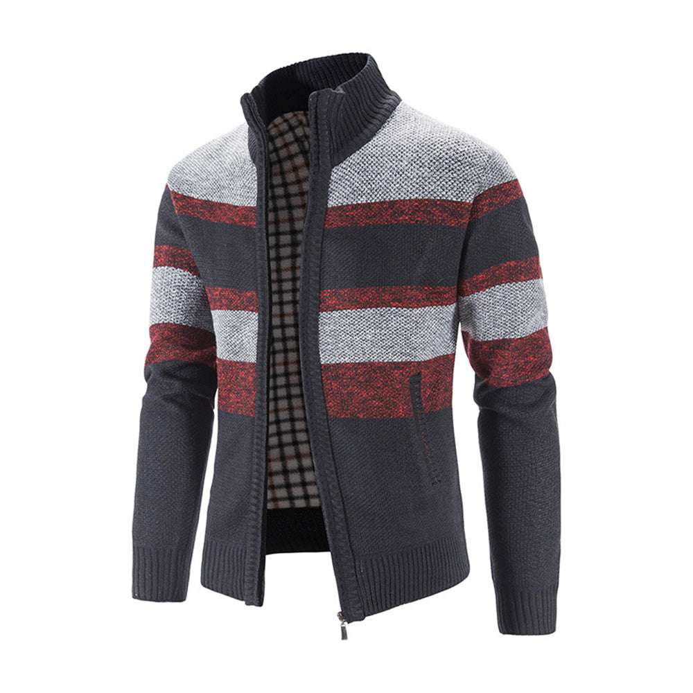 Men's Fashion Stripe Colorblock Sweater Cardigan Jacket P1231