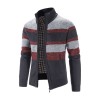 Men's Fashion Stripe Colorblock Sweater Cardigan Jacket P1231