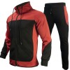 Men's casual color contrast sports two-piece set