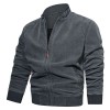 Men's Stand Collar Cotton Solid Color Zip Casual Jacket Men's Stand Collar Cotton Solid Color Zip Casual Jacket
