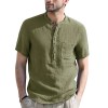 Solid Color Henley Collar Short Sleeve Shirt Solid Color Henley Collar Short Sleeve Shirt