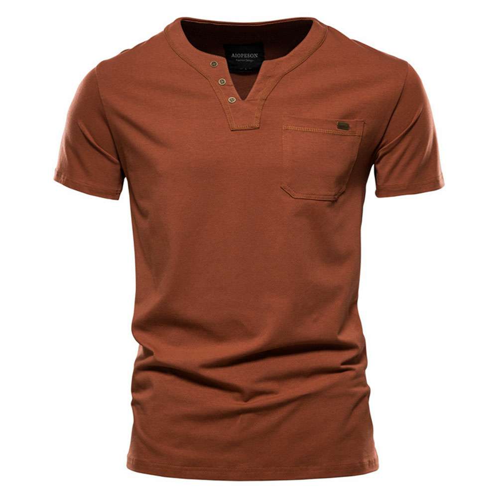 Summer new men's casual v-neck trend slim cotton short-sleeved T-shirt Summer new men's casual v-neck trend slim cotton short-sleeved T-shirt