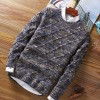 Men's round neck thickened slim trendy sweater