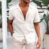 Short-sleeved shirt in breathable linen for men Short-sleeved shirt in breathable linen for men