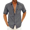 New summer men's solid color casual plaid shirt New summer men's solid color casual plaid shirt