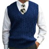 Men's cable plain color V-neck casual knitted vest