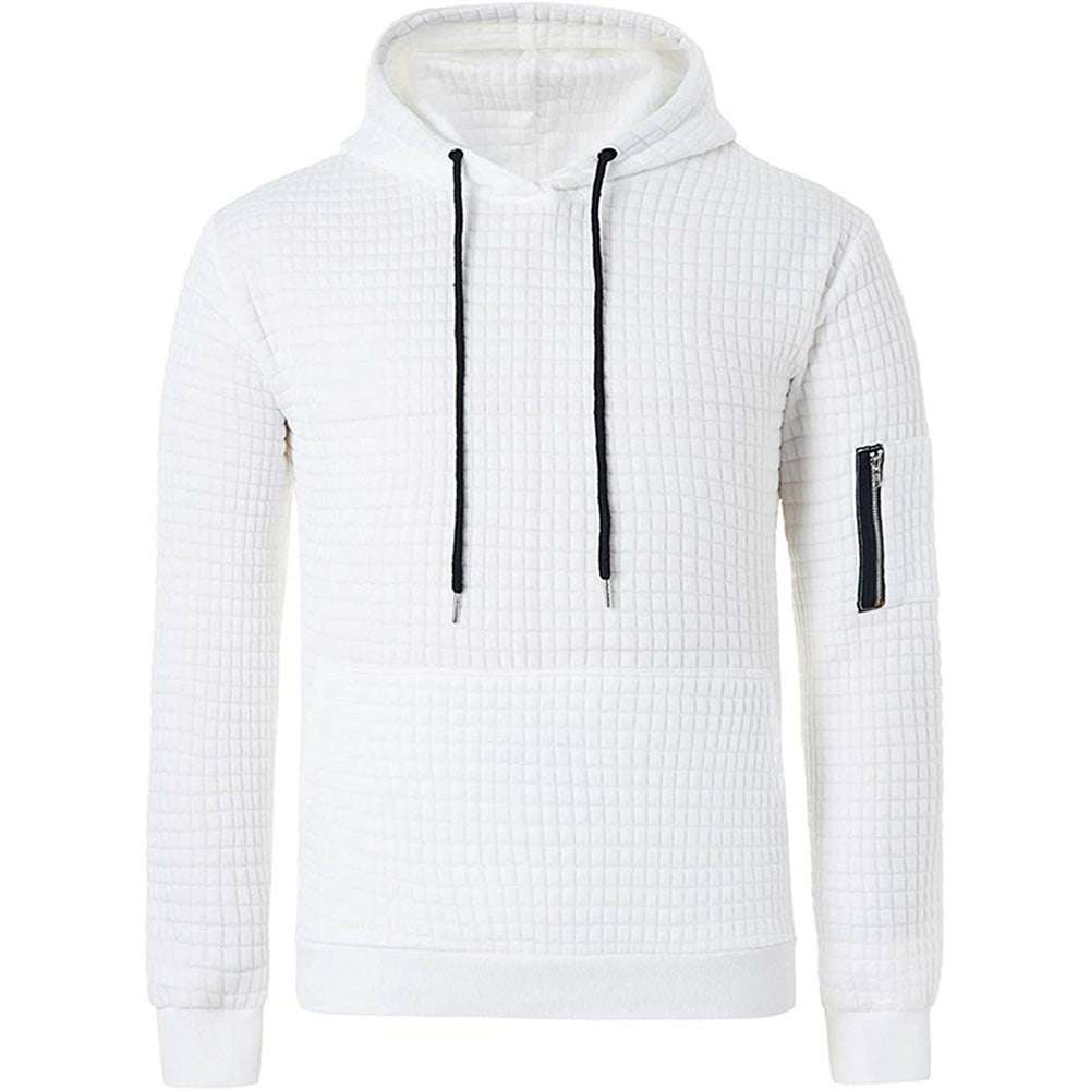 Trendy Men's Jacquard Zip Pocket Long Sleeve Sweatshirt P1150