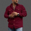 Fashion Men's Corduroy Button Pocket Long Sleeve Shirt