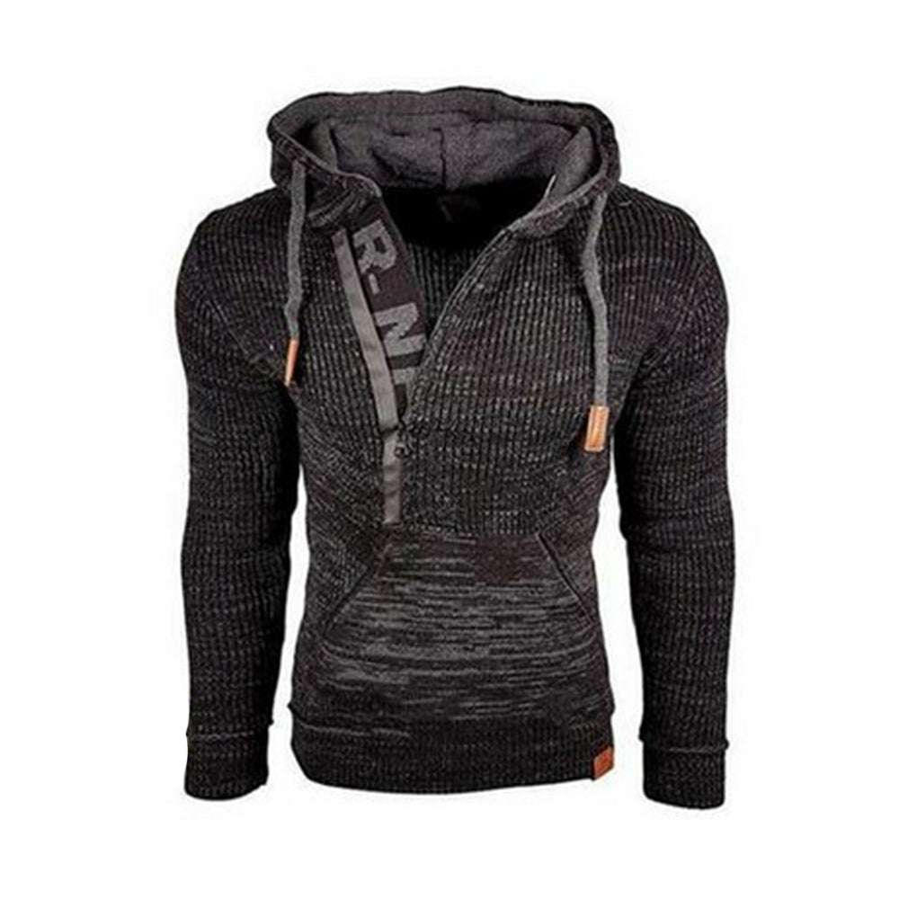 Men's Thermal Long Sleeve Hooded Drawstring Sweatshirt P1184