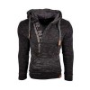 Men's Thermal Long Sleeve Hooded Drawstring Sweatshirt P1184