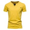 Summer new men's casual v-neck trend slim cotton short-sleeved T-shirt Summer new men's casual v-neck trend slim cotton short-sleeved T-shirt