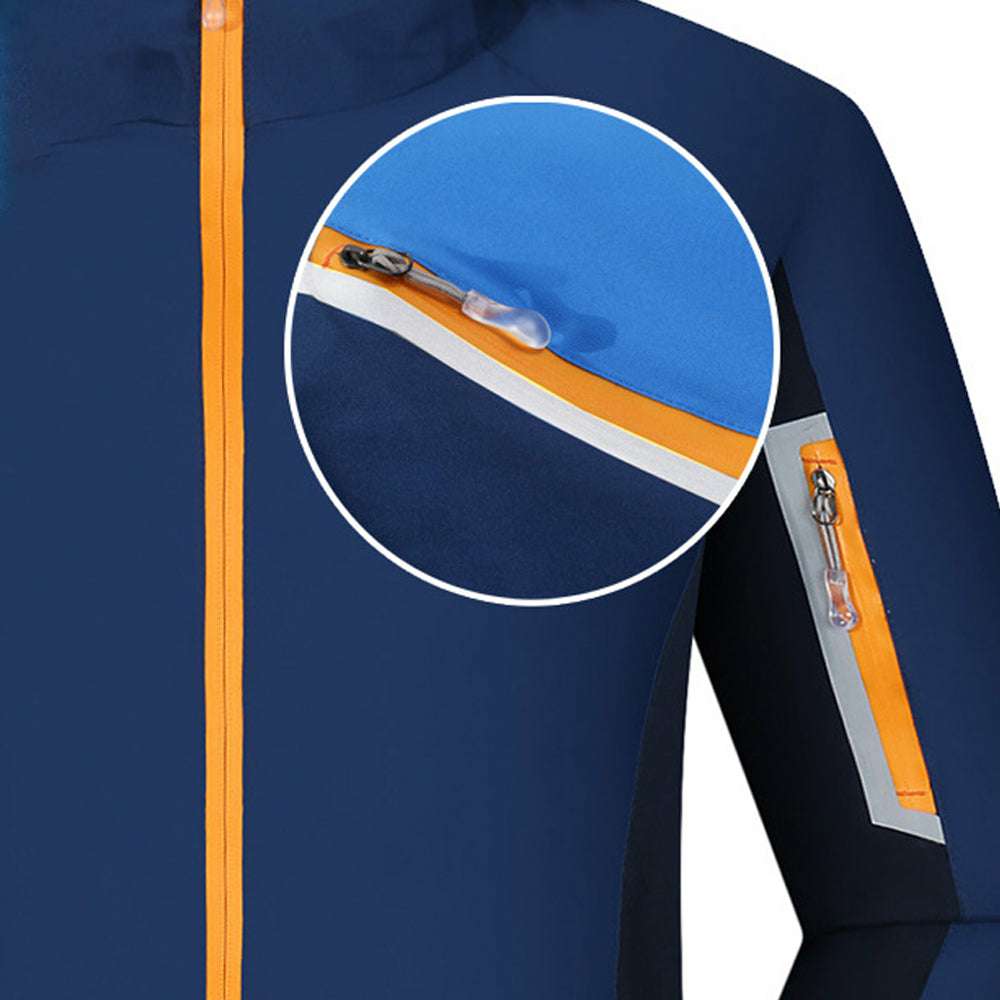 Couples style reflective warm outdoor hooded jacket