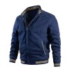 Fashion Men's Rib Neck Solid Jacket Fashion Men's Rib Neck Solid Jacket