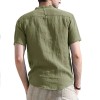 Solid Color Henley Collar Short Sleeve Shirt Solid Color Henley Collar Short Sleeve Shirt