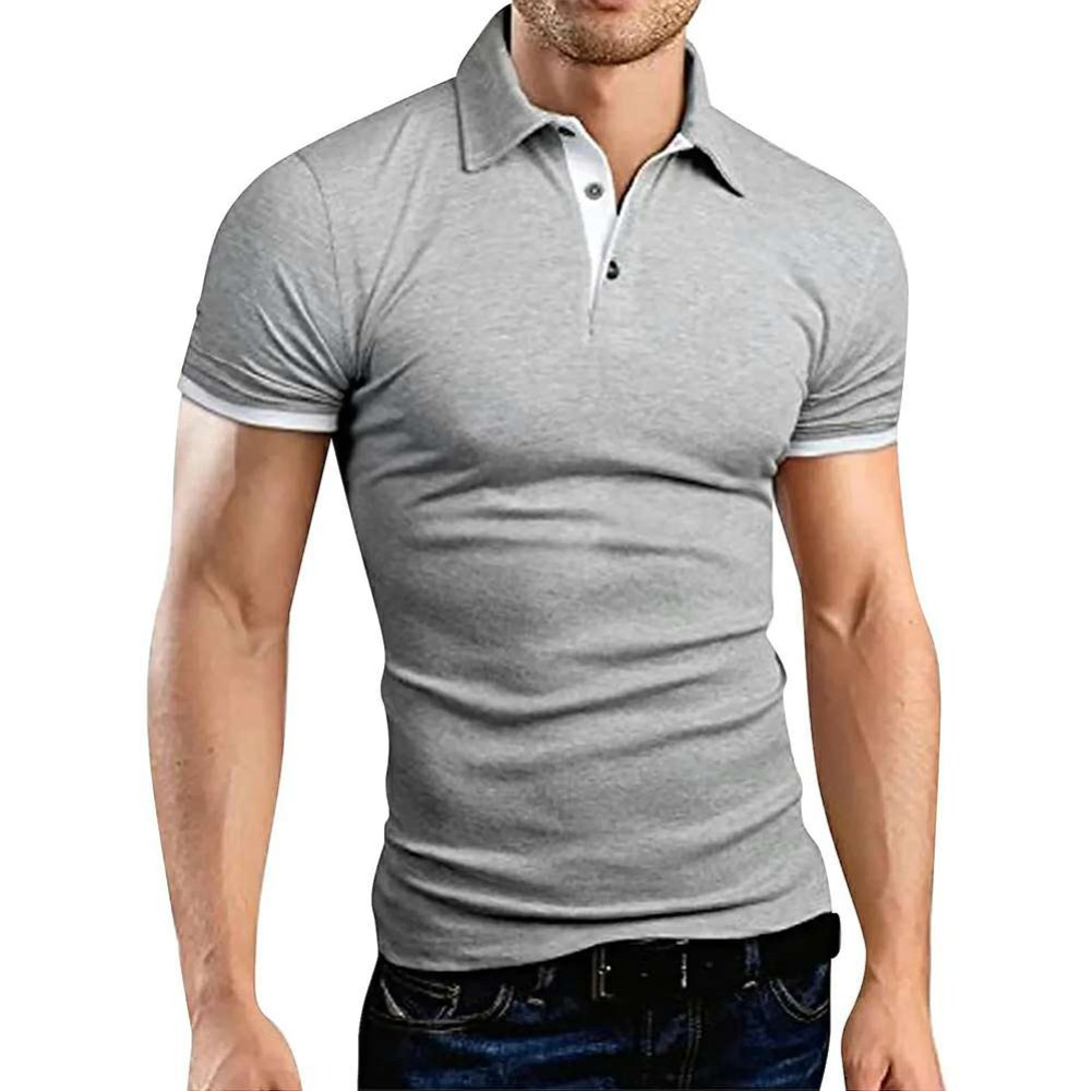 New Men's Stitching Contrast Color Slim Polo Shirt P1131 New Men's Stitching Contrast Color Slim Polo Shirt P1131
