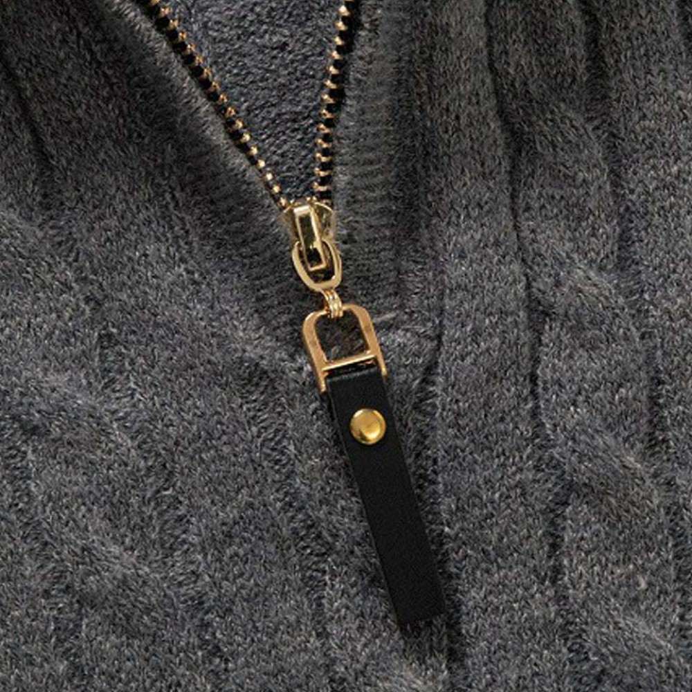 Autumn new men's zipper half-high collar twist knit bottoming shirt Autumn new men's zipper half-high collar twist knit bottoming shirt