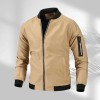 Men's Solid Color Stand Collar Casual Jacket