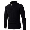 Autumn new men's zipper half-high collar twist knit bottoming shirt Autumn new men's zipper half-high collar twist knit bottoming shirt