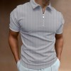 New Men's Vertical Stripe Slim Polo Short Sleeve P1115 New Men's Vertical Stripe Slim Polo Short Sleeve P1115