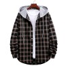 Men's Plaid Hooded Long Sleeve Shirt Jacket P1222 Men's Plaid Hooded Long Sleeve Shirt Jacket P1222